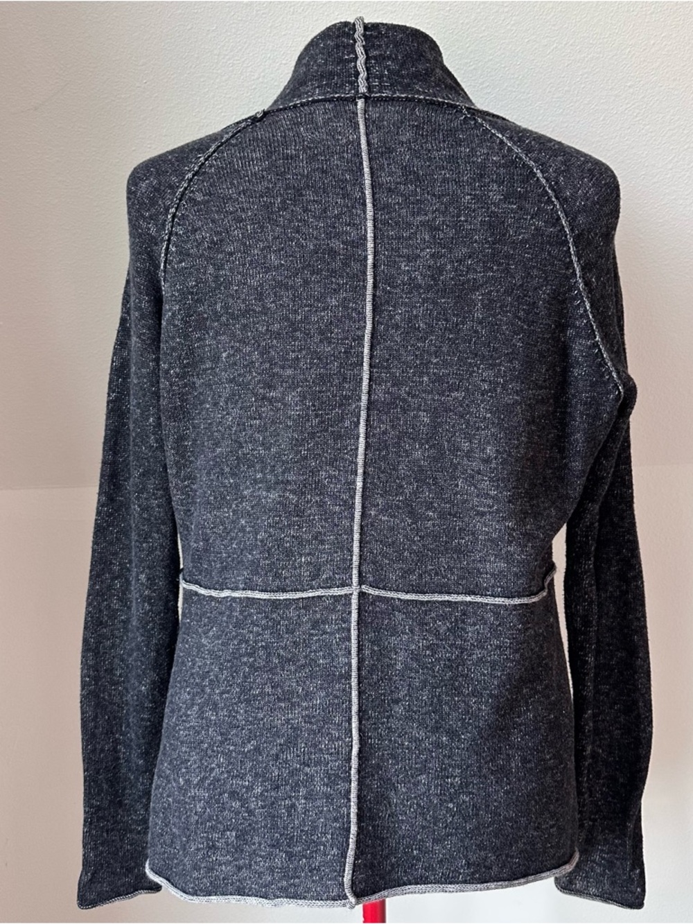 Aventura Clothing Cardigan Size L Gray Cotton Cashmere Open Front Lightweight - Picture 4 of 16